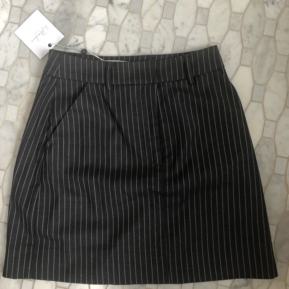 pin-striped pencil skirt, charcoal